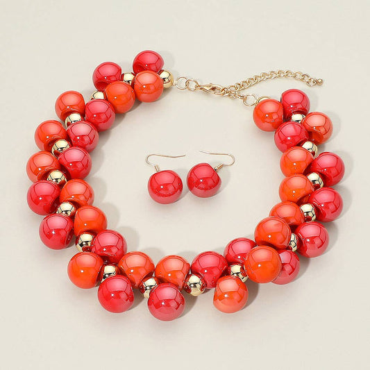 Chunky Bubble Beaded Statement Necklace