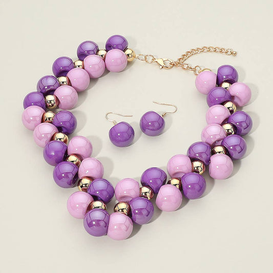 Chunky Bubble Beaded Statement Necklace