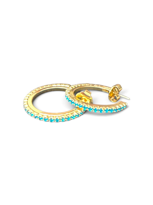 Tova Indicolite Crystal Gold Hoop Earrings