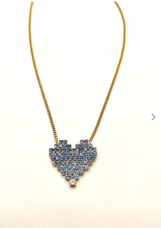 TOVA Candy Heart Necklace – Light Sapphire