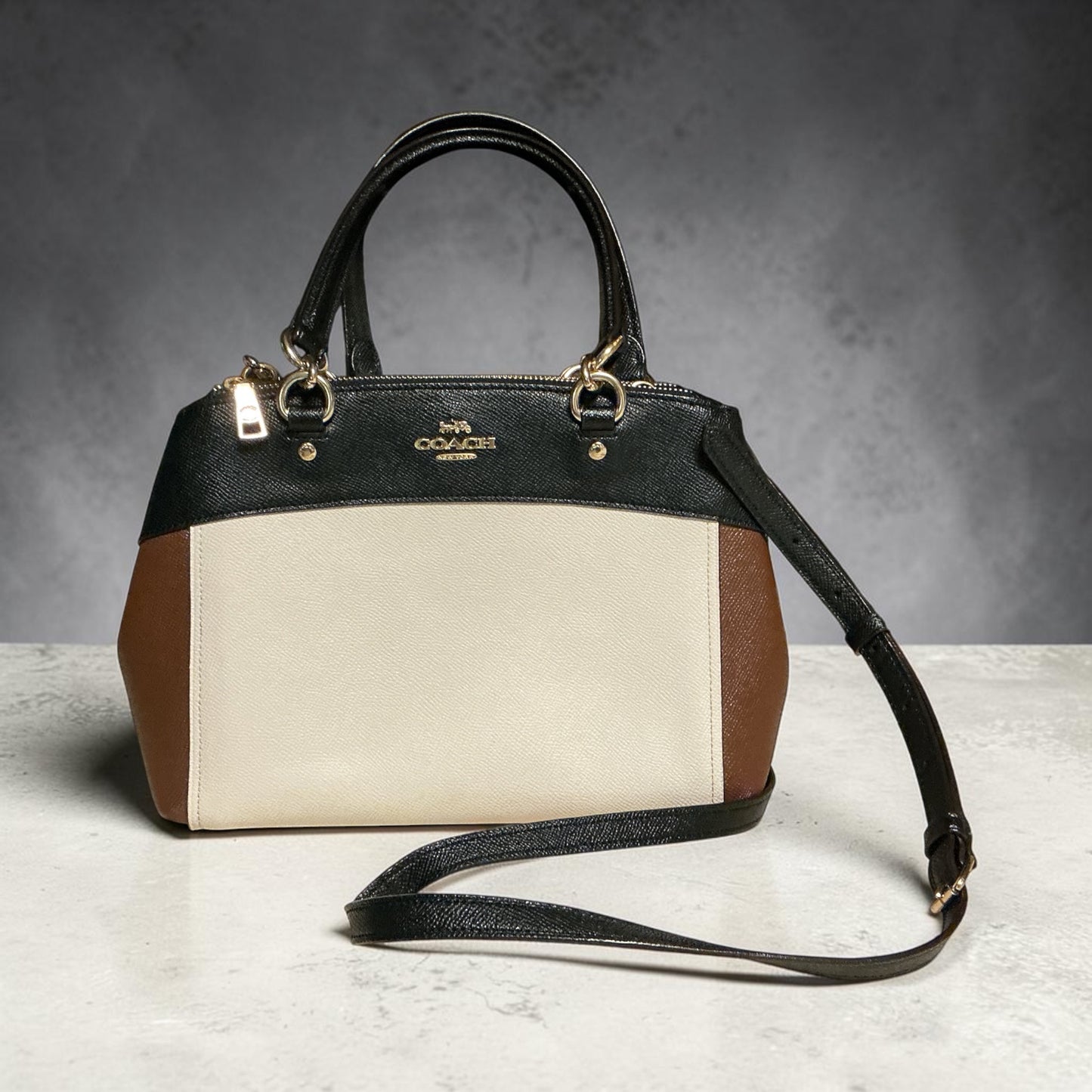 Coach Brooke Colorblock Crossgrain Leather Carryall Satchel – Preloved
