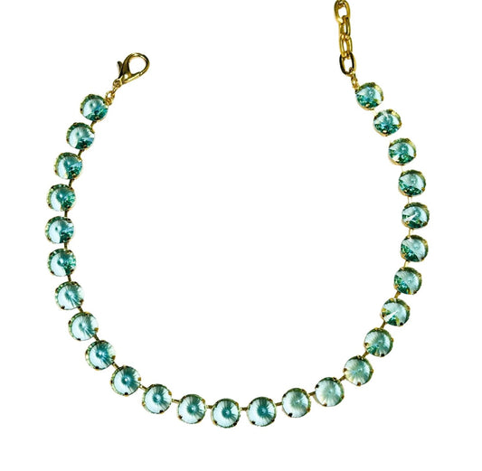 Sofia Necklace in Fairy Dust Unfoiled Aqua Bohemica