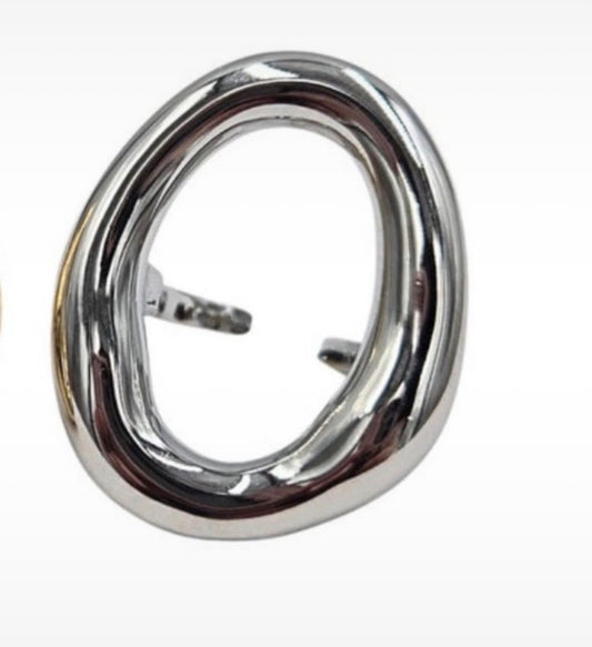 Waterproof Stainless Steel Abstract Statement Ring – Silver