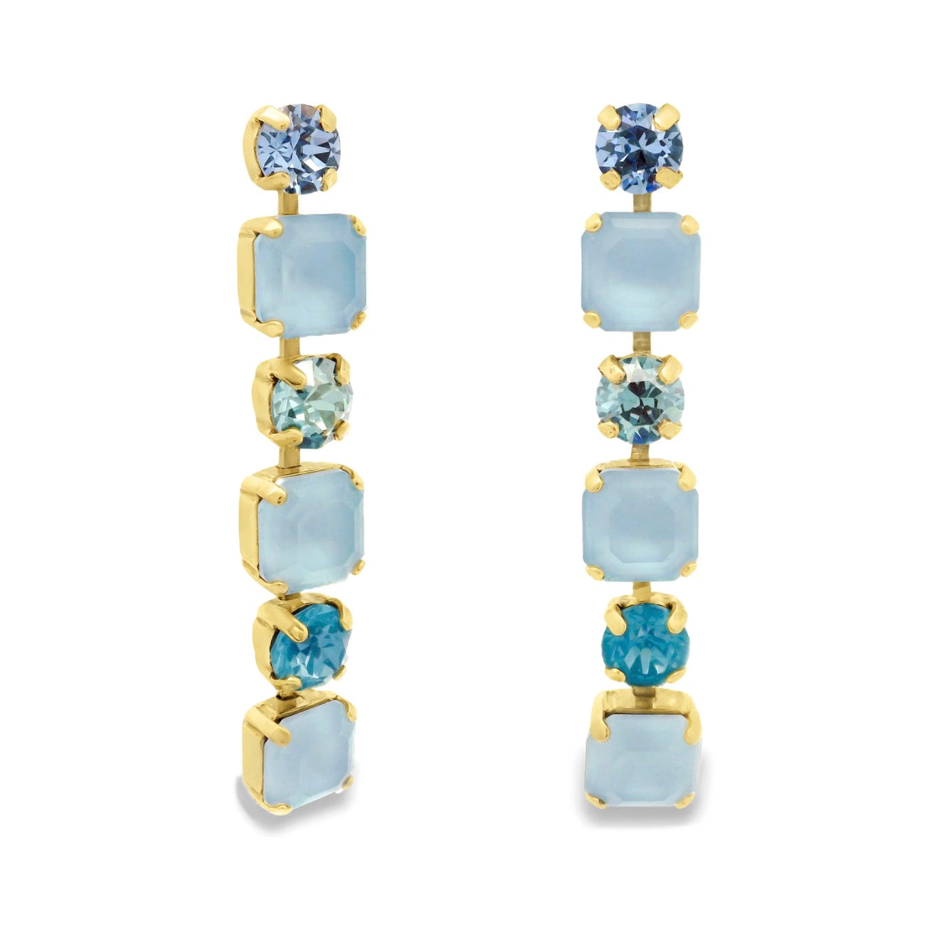 TOVA Poppy Earrings – Fairy Dust, Ultra White Opal & Baby Blue