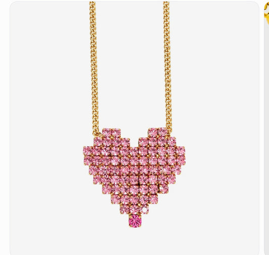 Tova Candy Heart Pastel Pink Necklace
