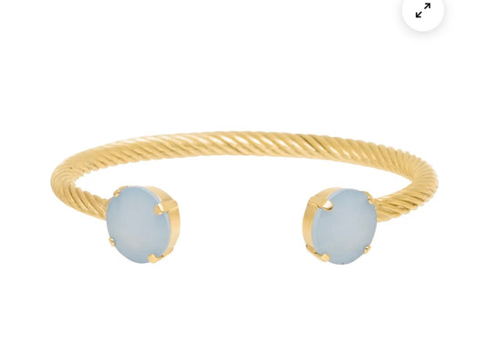 Charlotte Round Cuff by TOVA Ultra Baby Blue White Opal