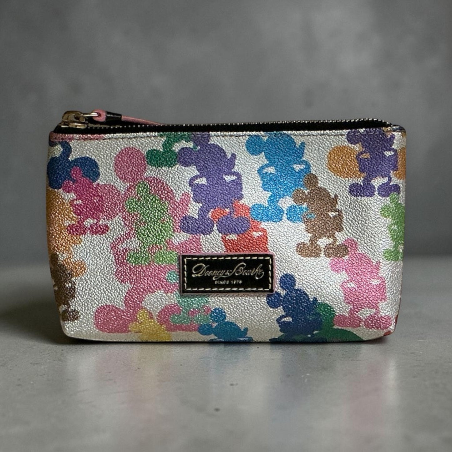 Authentic Disney Parks Dooney & Bourke 10th Anniversary Wonder Mickey Silhouettes Cosmetic Bag