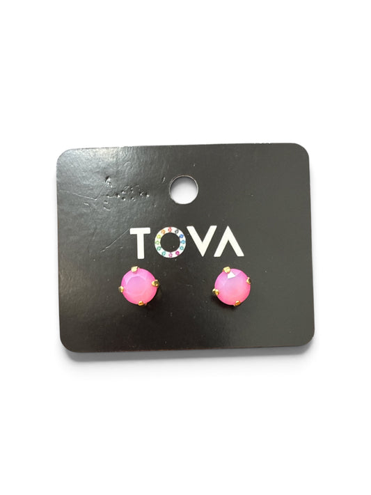 TOVA Oakland Studs – Ultra White Opal & Fuchsia