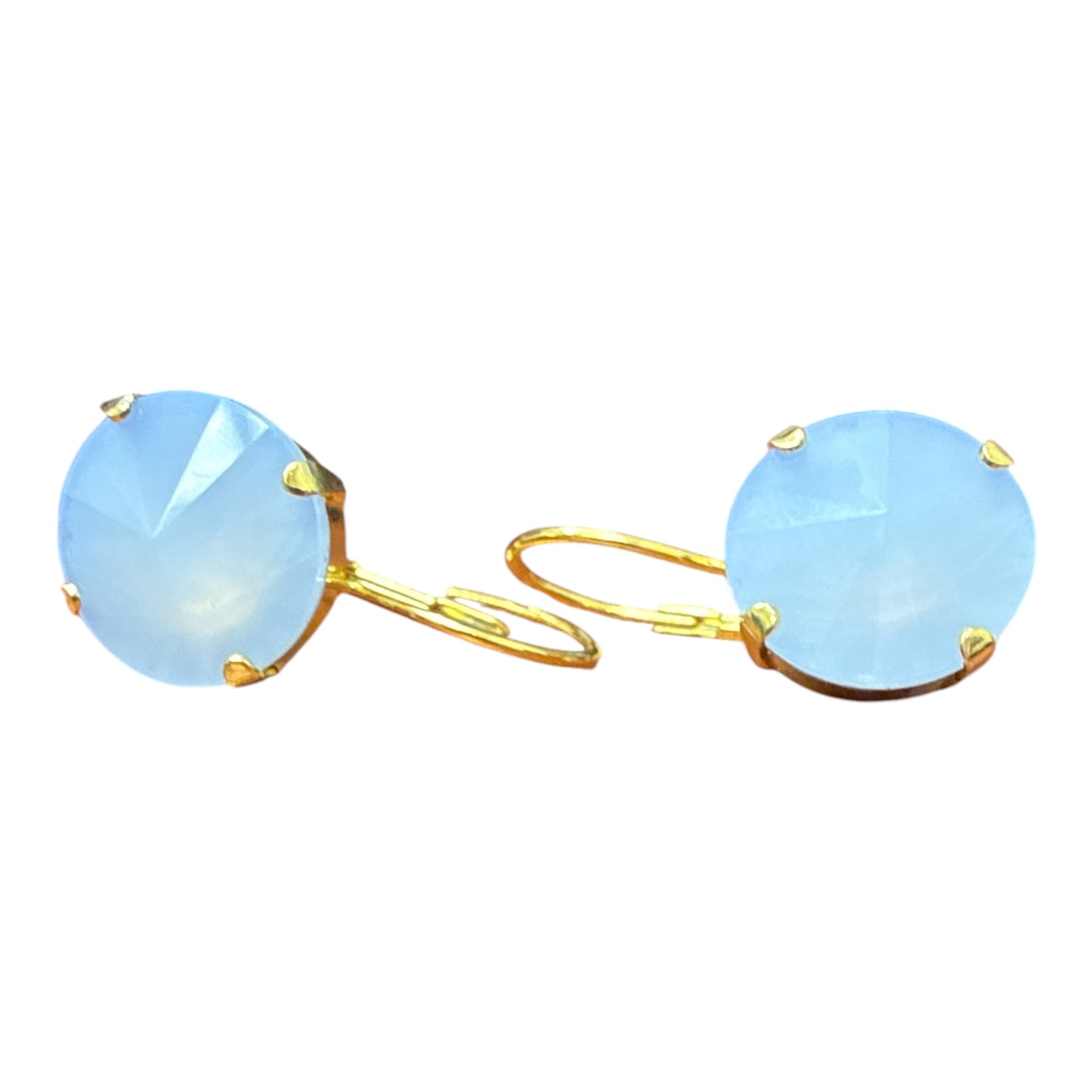 TOVA Caitlin Round Hook Earrings – Ultra Baby Blue White Opal