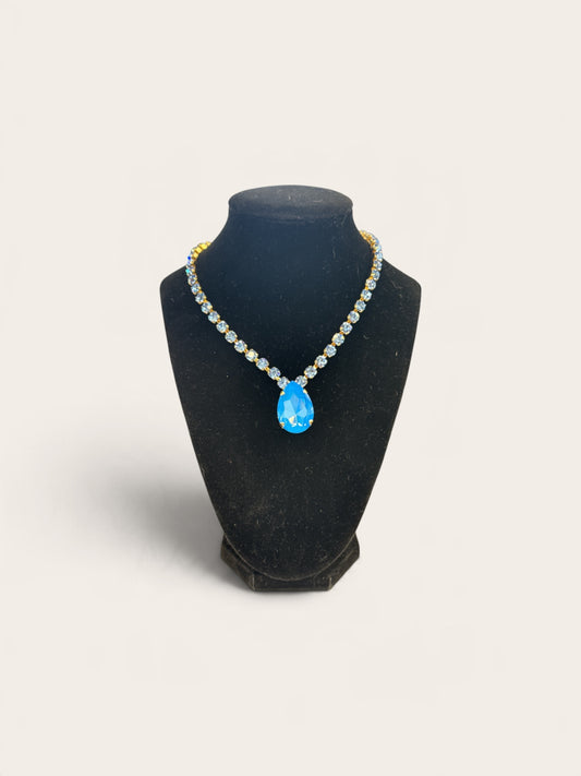 TOVA Melinda Necklace – Electric Blue