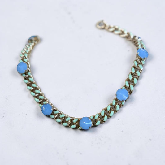 TOVA Galileo Necklace – Custom Opal Blue with Mint