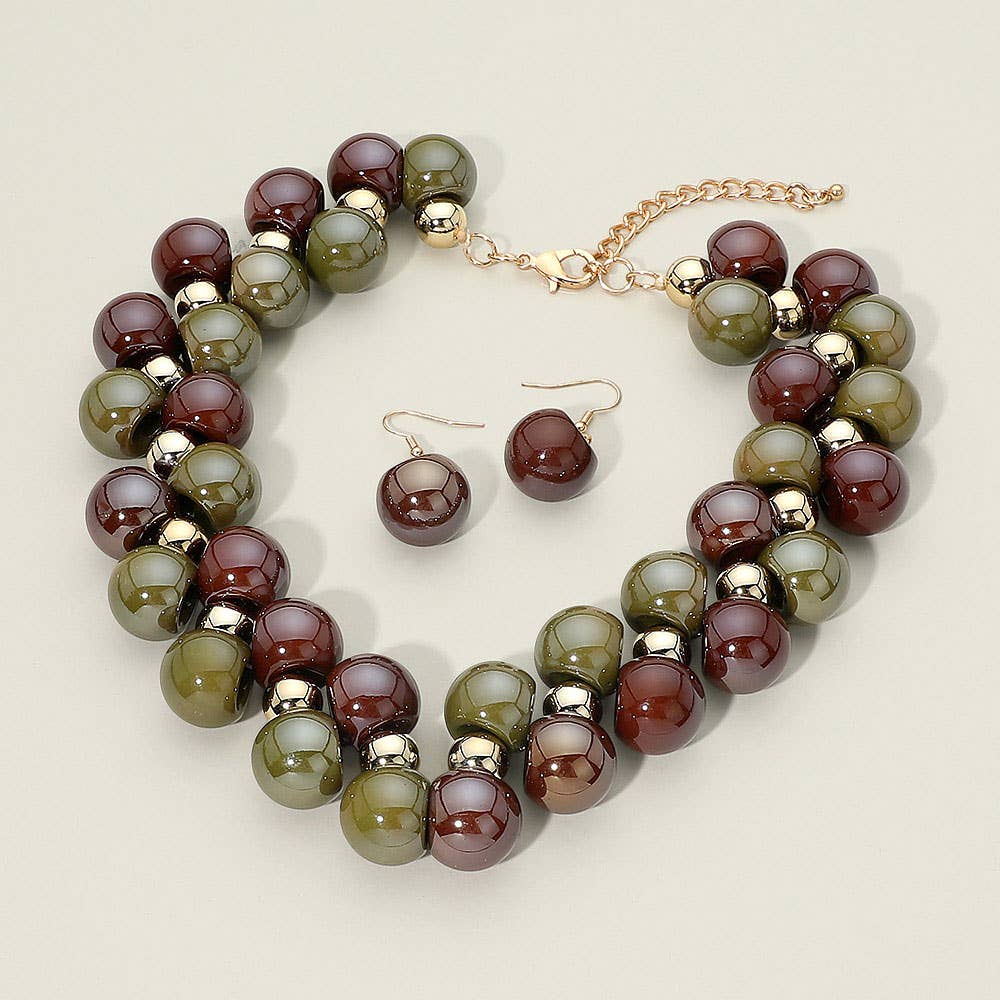 Chunky Bubble Beaded Statement Necklace