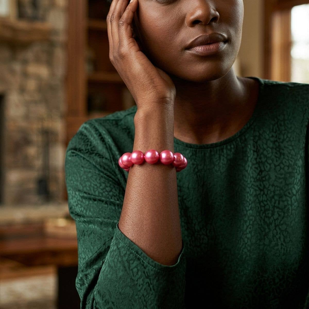 Pink Bubble Gum Pearl Bracelet