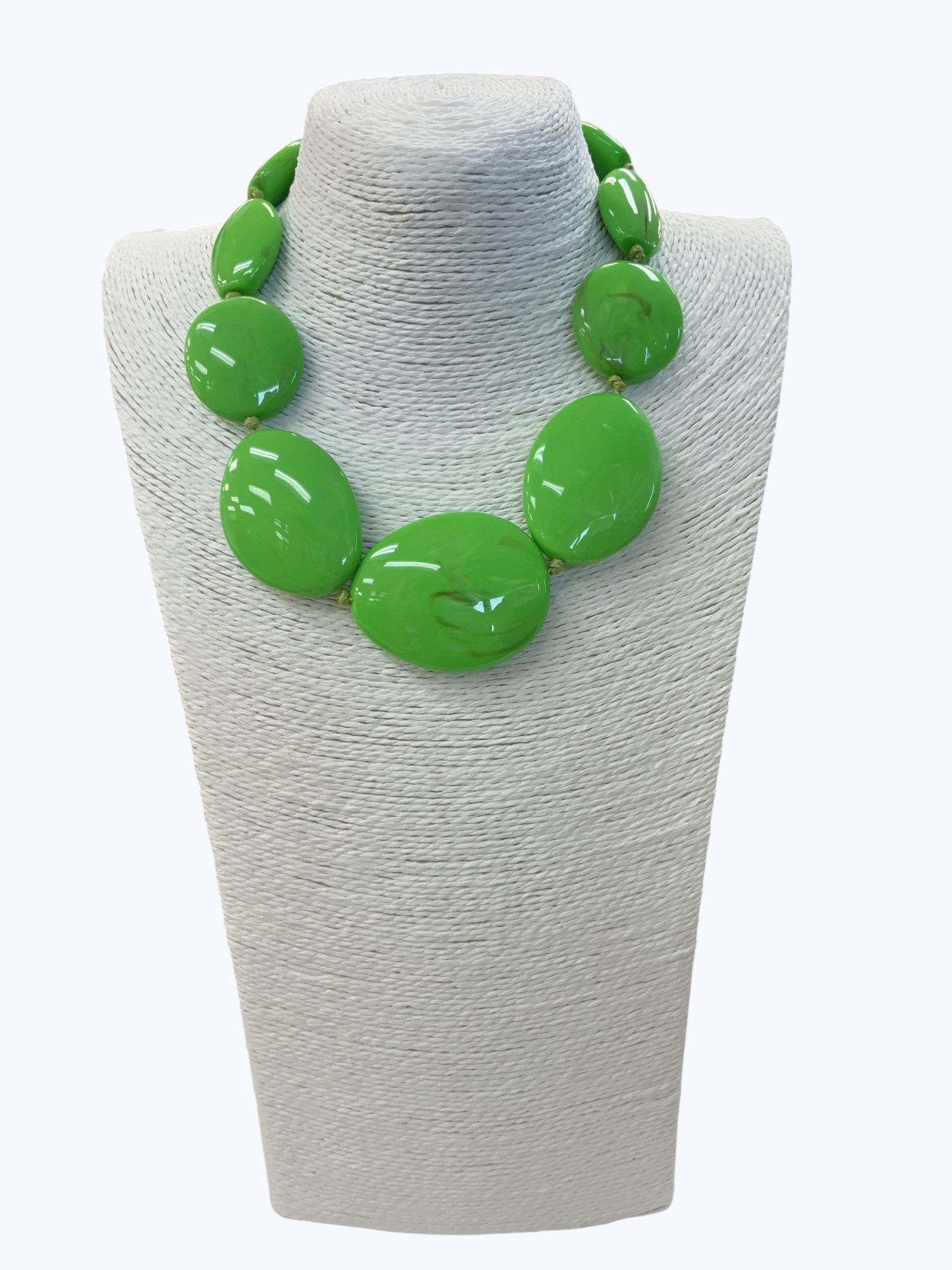 Lime Green Oversized Bead Statement Necklace