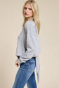 Open-Back Wrap Tie Crewneck
