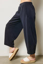 Charlotte Avery Black Scuba Relaxed Barrel Leg Pants