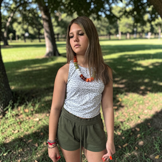 Chunky Rondelle – Orange + Green Mix