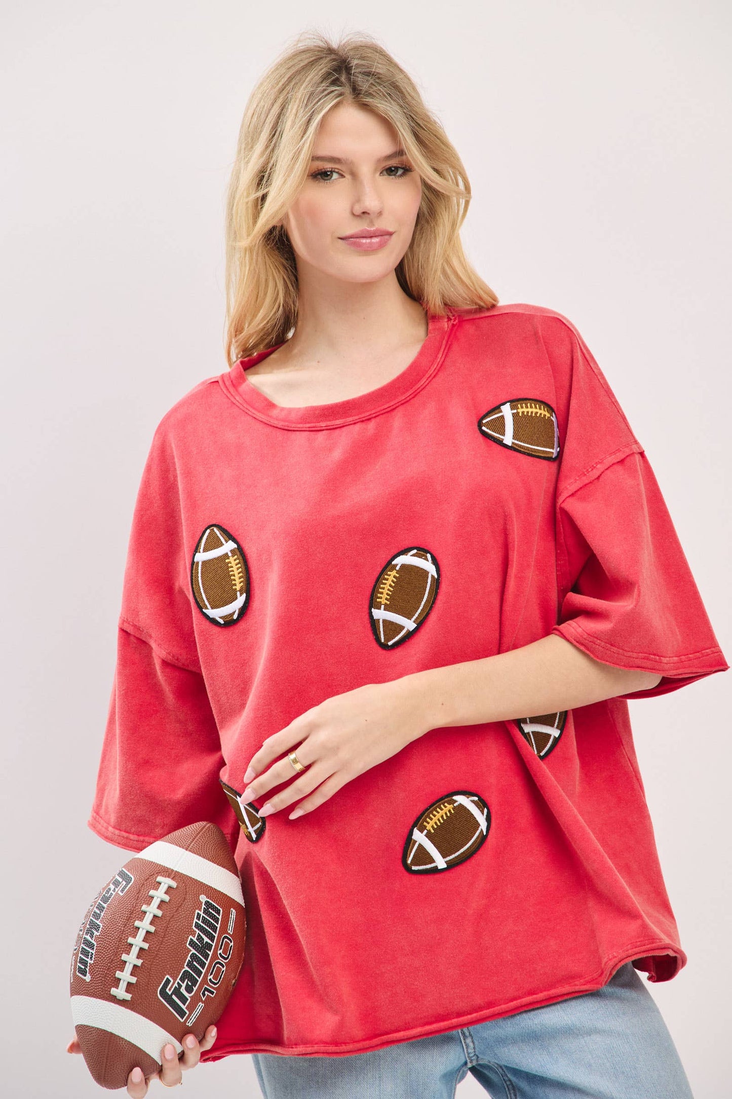 Vintage Football Patch Gameday Oversized Tee