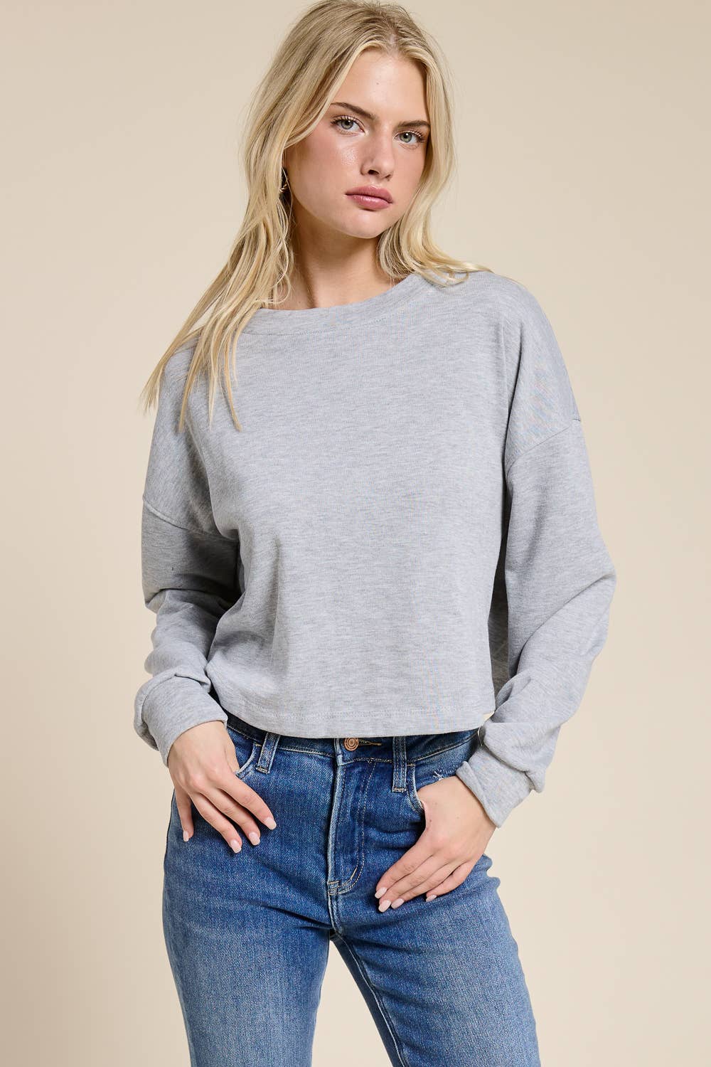 Open-Back Wrap Tie Crewneck