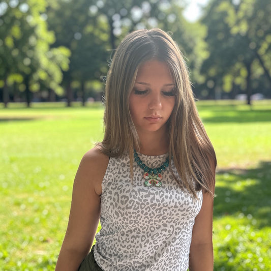 Rebecca x Kate Teal Butterfly Necklace