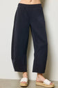 Charlotte Avery Black Scuba Relaxed Barrel Leg Pants
