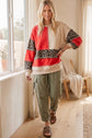 LEOPARD PATCHWORK OVERSIZED SWEATSHIRT