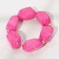 Chunky Pop of Color Statement Resin Pebble Beaded Bracelet