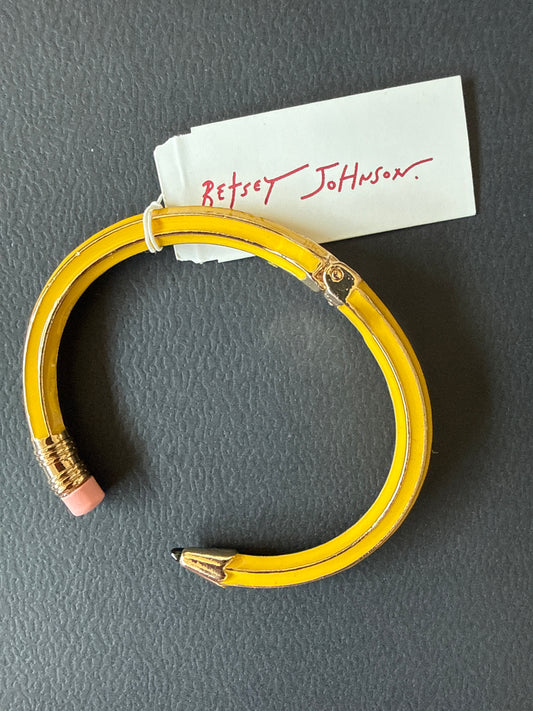 Betsey Johnson Yellow Pencil cuff Bracelet