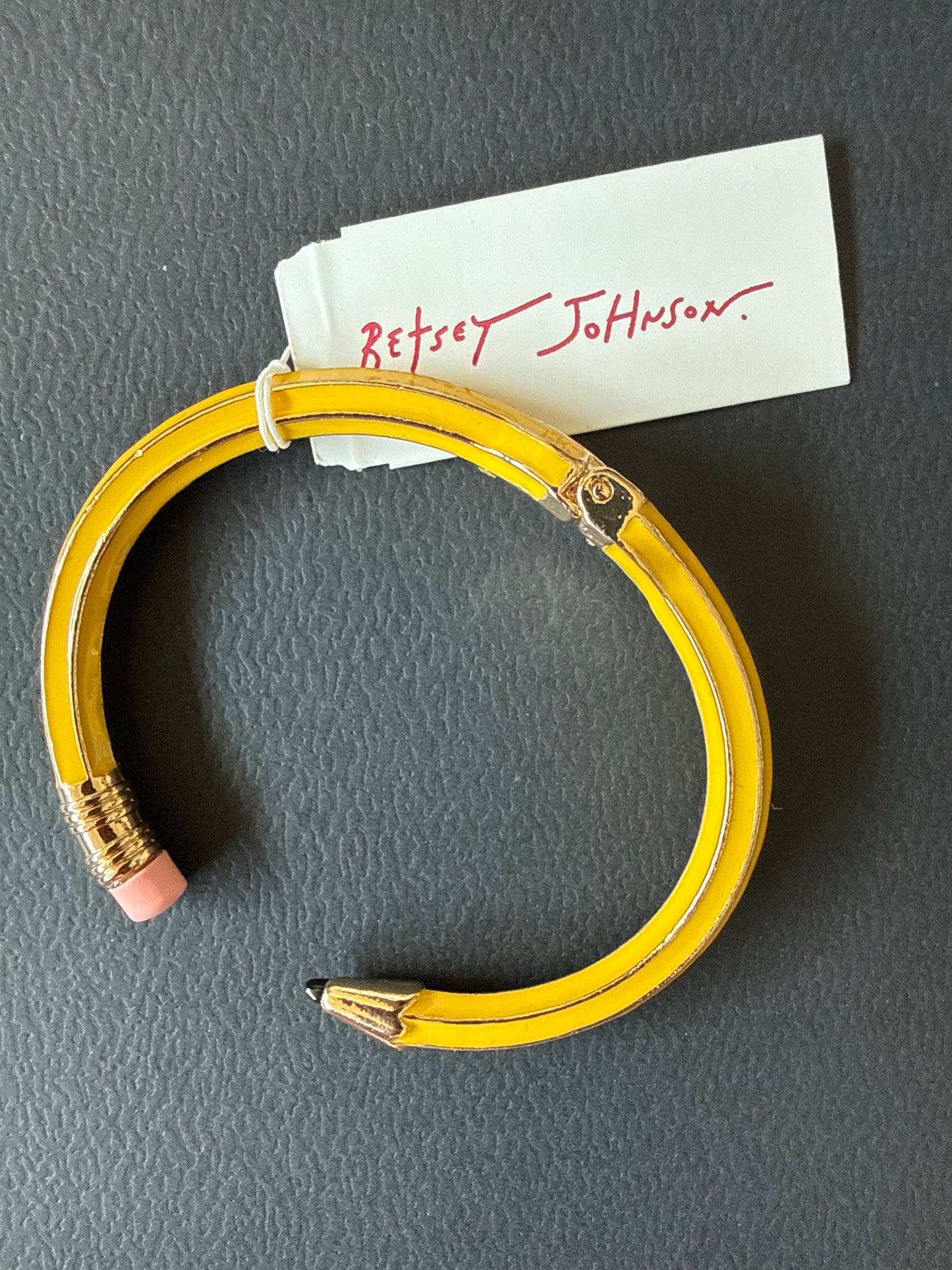 Betsey Johnson Yellow Pencil cuff Bracelet