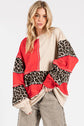 LEOPARD PATCHWORK OVERSIZED SWEATSHIRT
