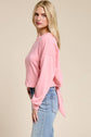 Open-Back Wrap Tie Crewneck