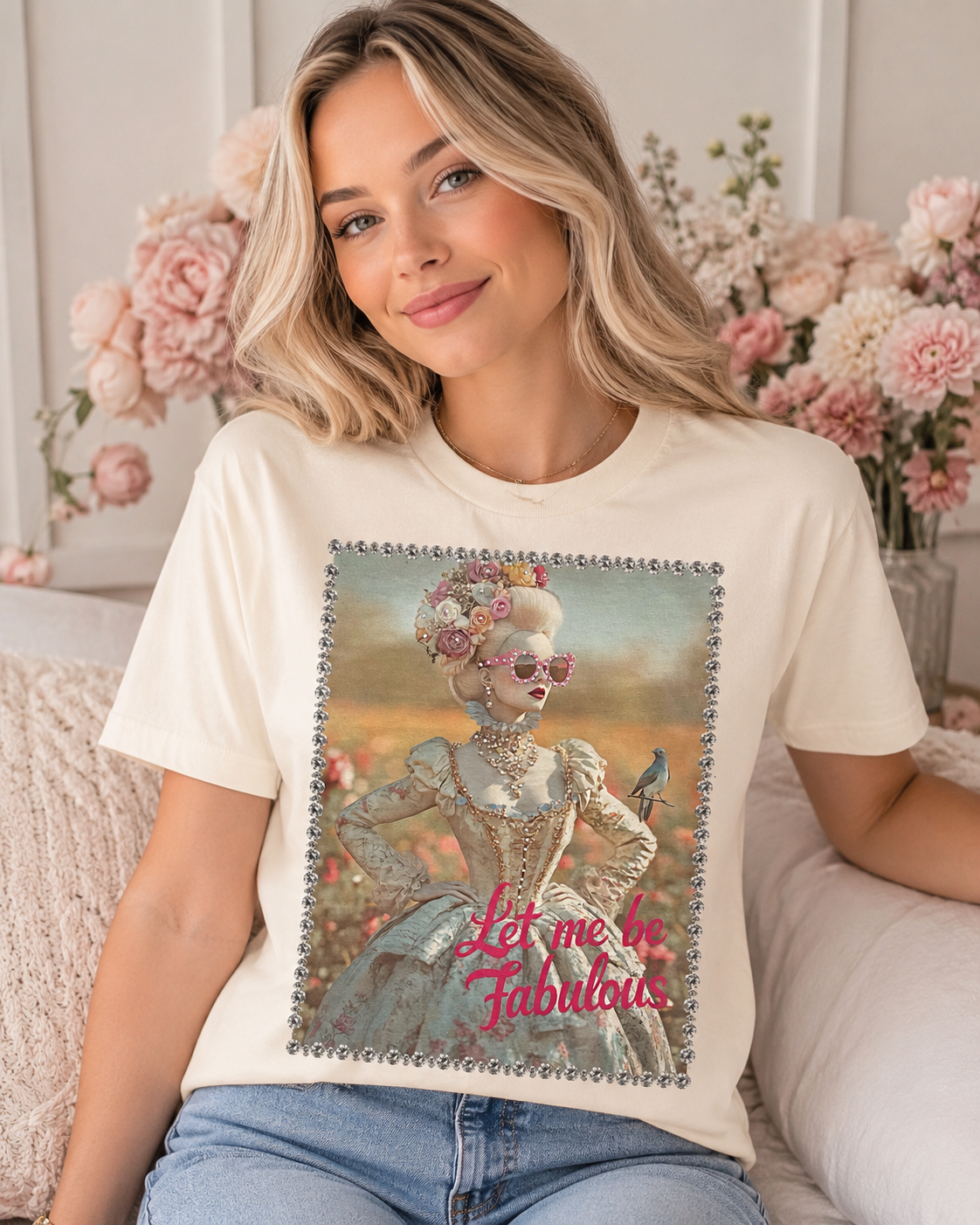 Let Me Be Fabulous Cream Graphic Tee