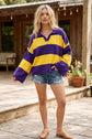 Oversized Gameday Rugby Stripe Sweater