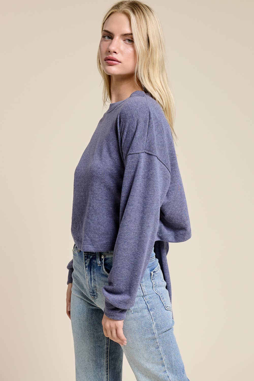 Open-Back Wrap Tie Crewneck