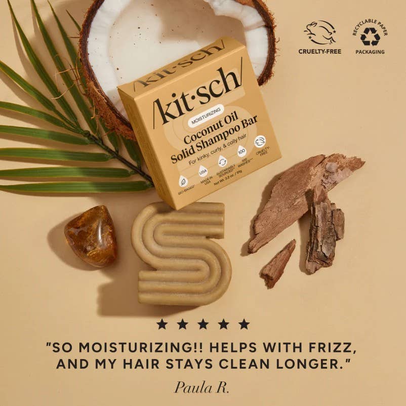 Coconut Oil Shampoo & Conditioner Bar Combo for Dry Damaged Hair