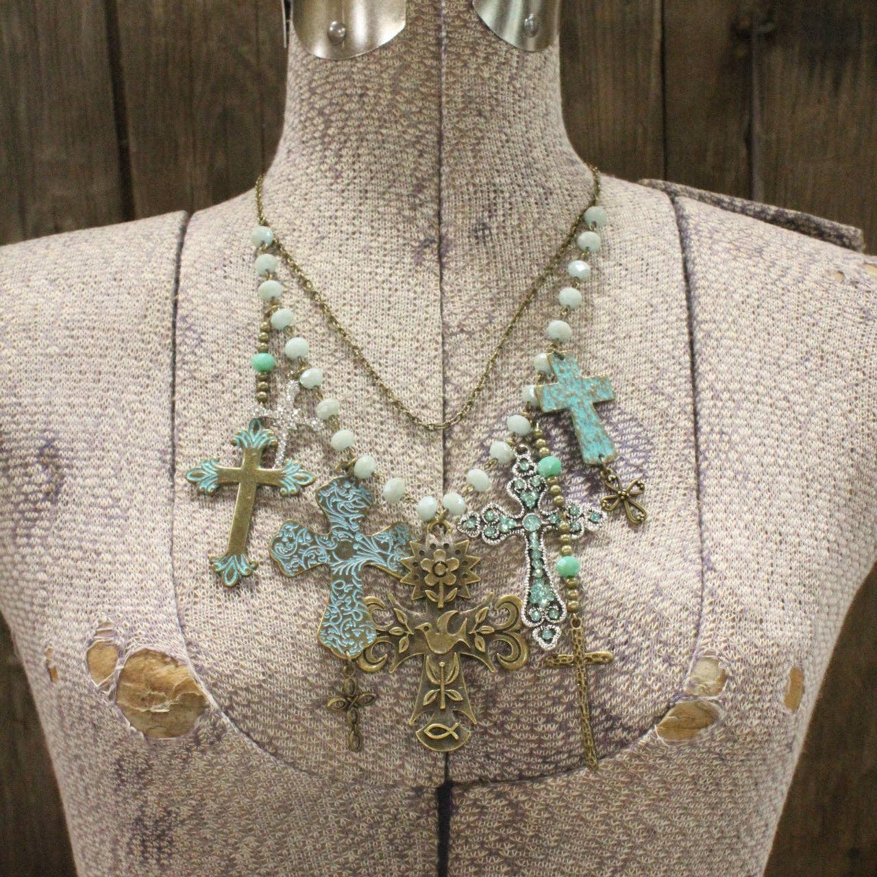 Cluster Of Crosses Charm'd Necklace