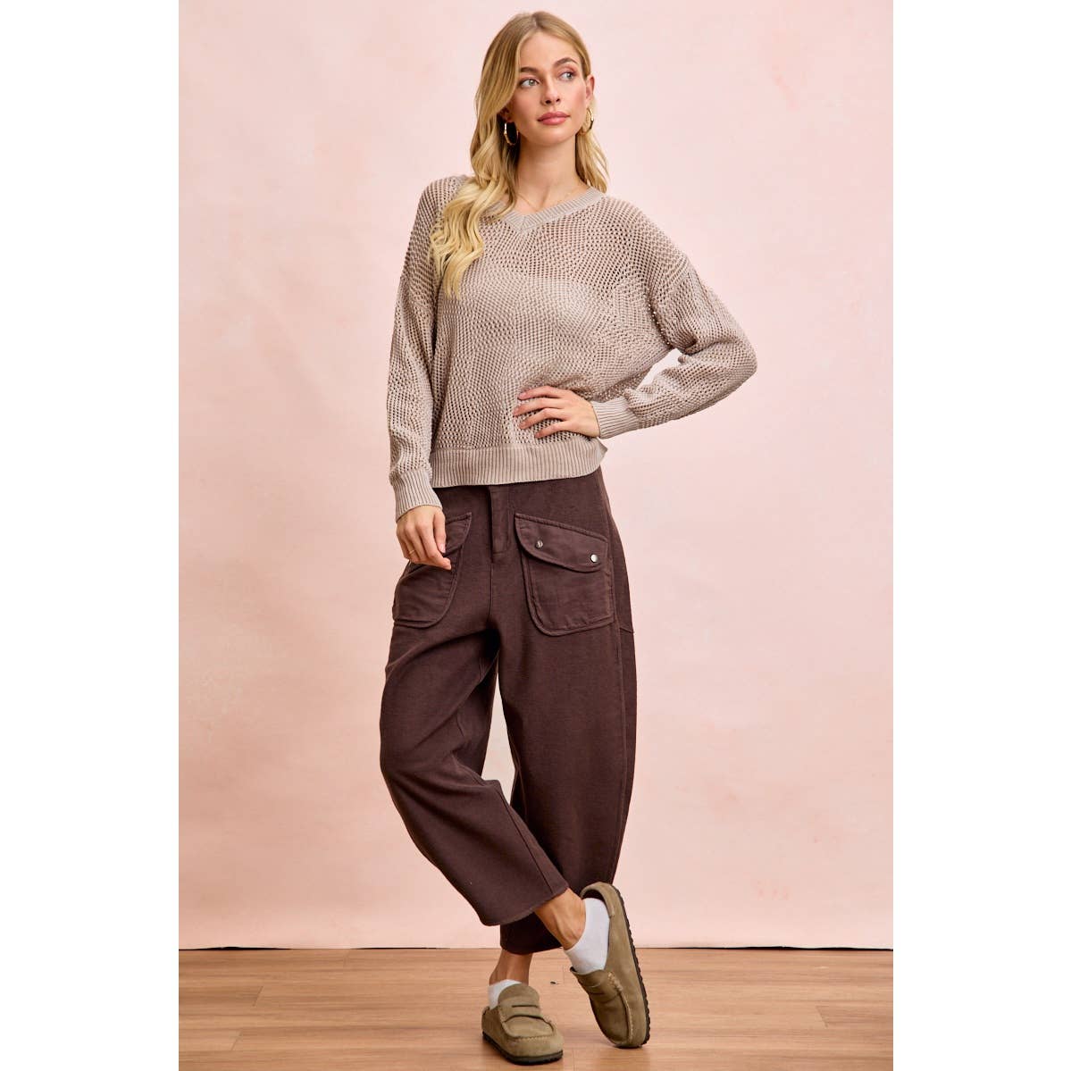 WASHED TERRY PANTS WITH POCKETS