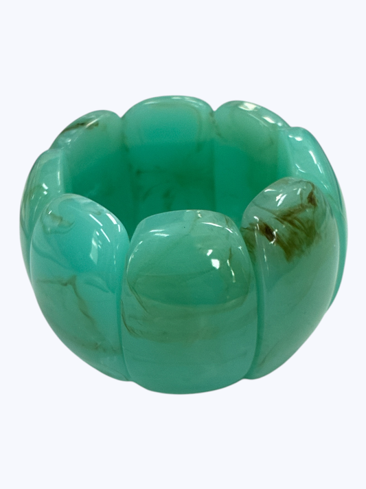 Turquoise Marbled Chunky Statement Bracelet