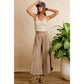 FRENCH TERRY OUT SEAM DETAIL TULIP HEM PANTS