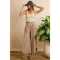 FRENCH TERRY OUT SEAM DETAIL TULIP HEM PANTS