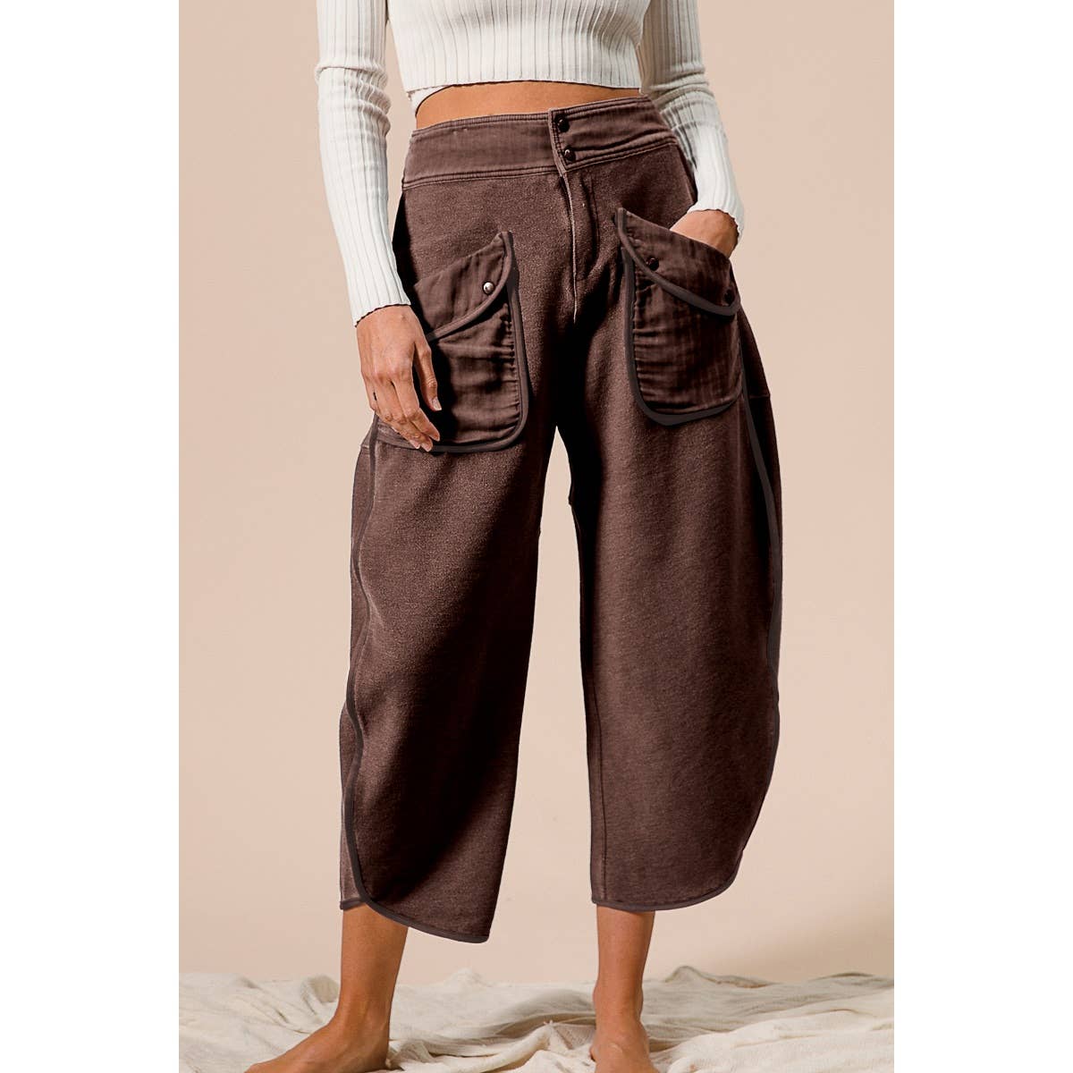 WASHED TERRY PANTS WITH POCKETS