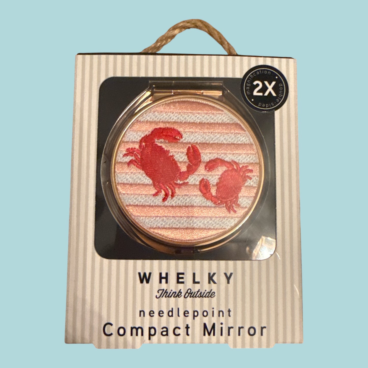 Whelky Needlepoint Crab Compact Mirror