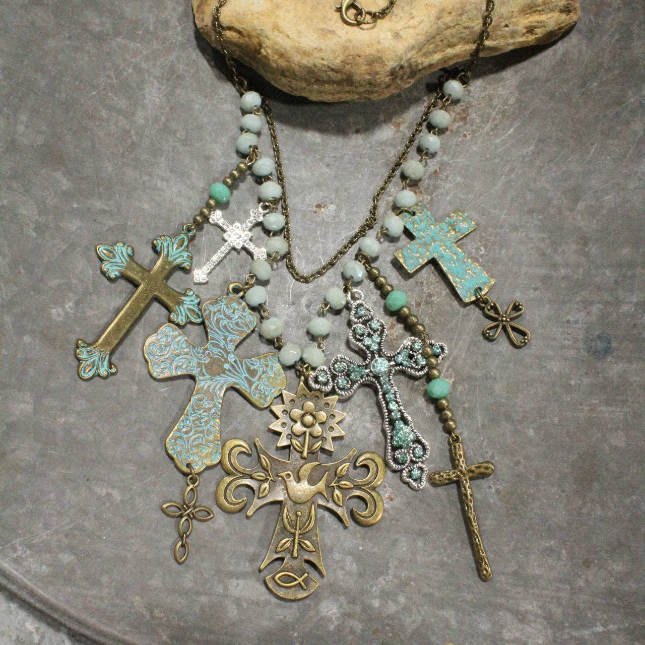 Cluster Of Crosses Charm'd Necklace