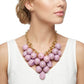 Chunky Pink Crackle Bead Chainmaille Bib Necklace