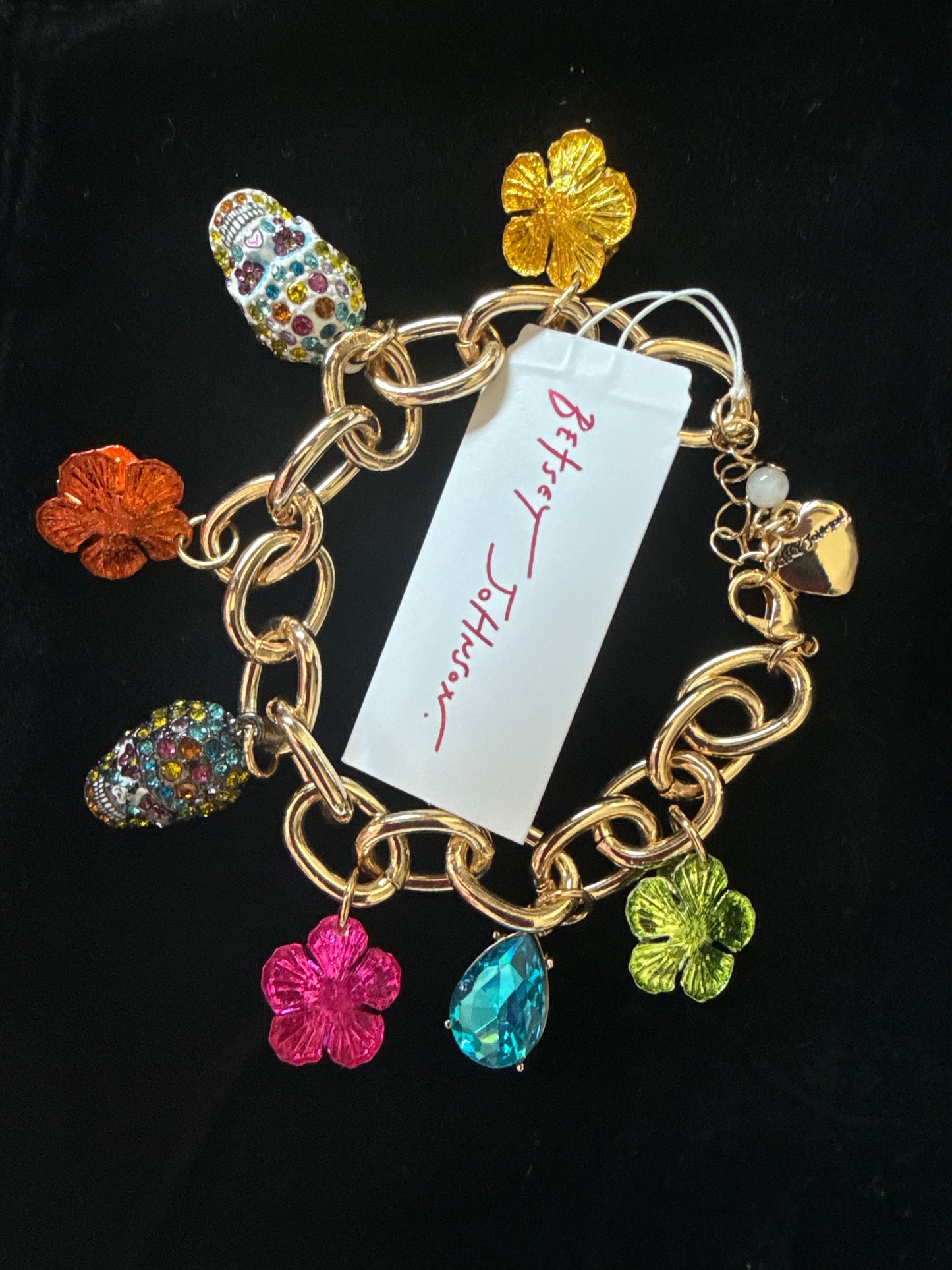 Betsey Johnson Colorful Skull Charm Bracelet