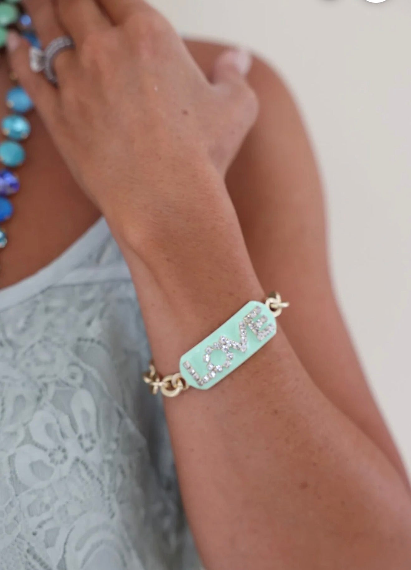 Love ID Bracelet in Enamel/Fairy Dust