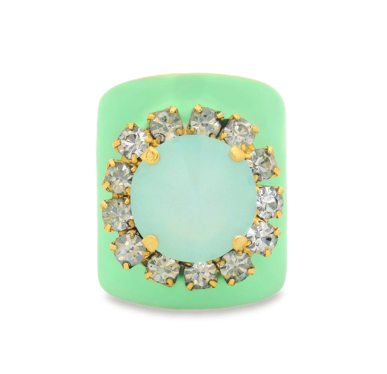 TOVA Jacci Ring in Mint Enamel