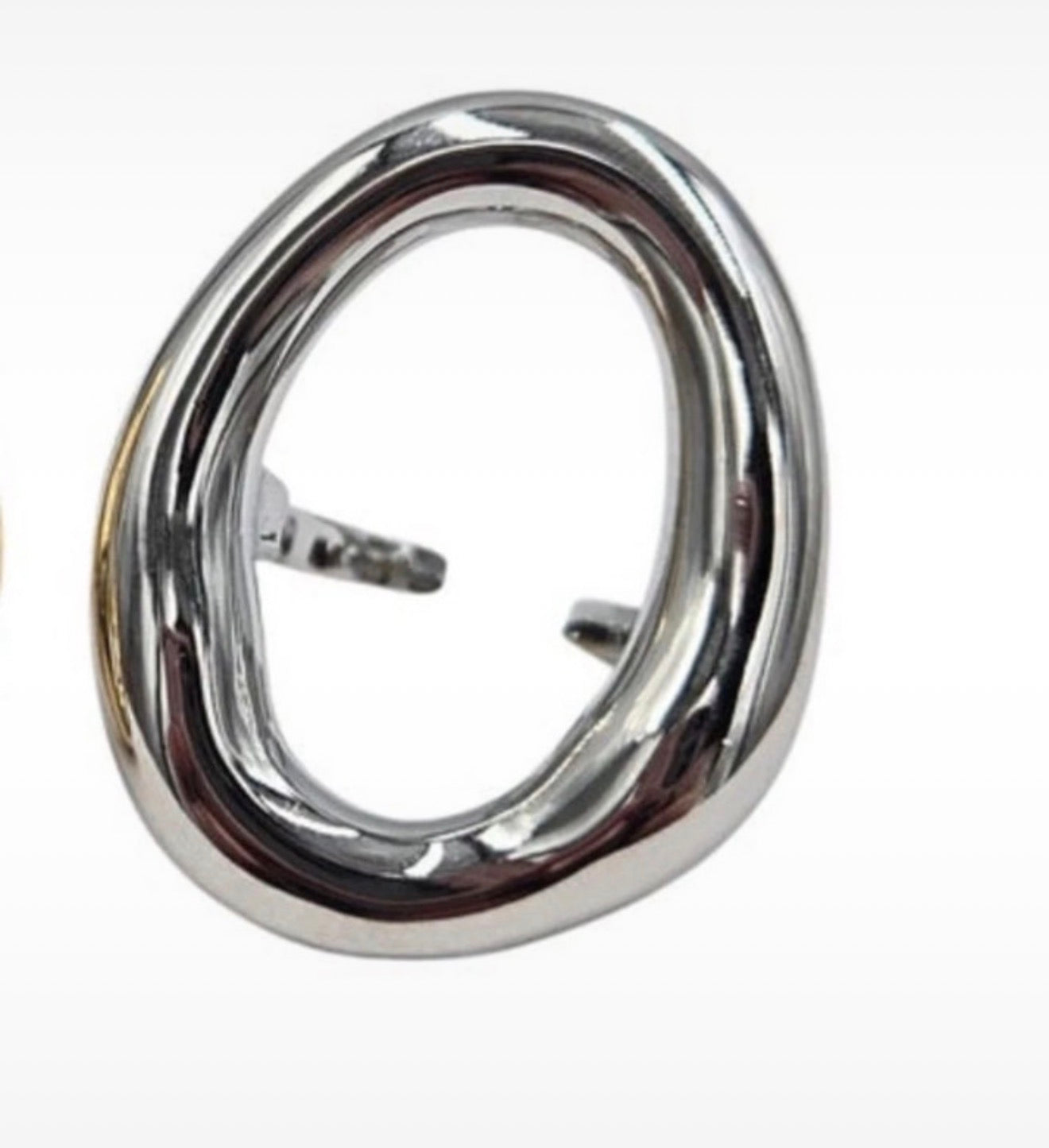 Waterproof Stainless Steel Abstract Statement Ring – Silver