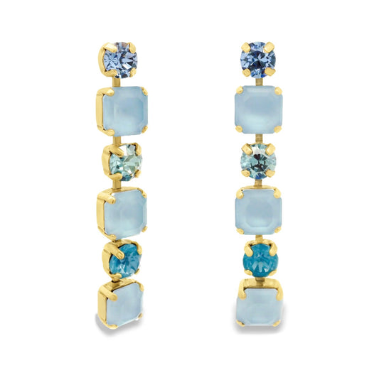 TOVA Poppy Earrings – Fairy Dust, Ultra White Opal & Baby Blue