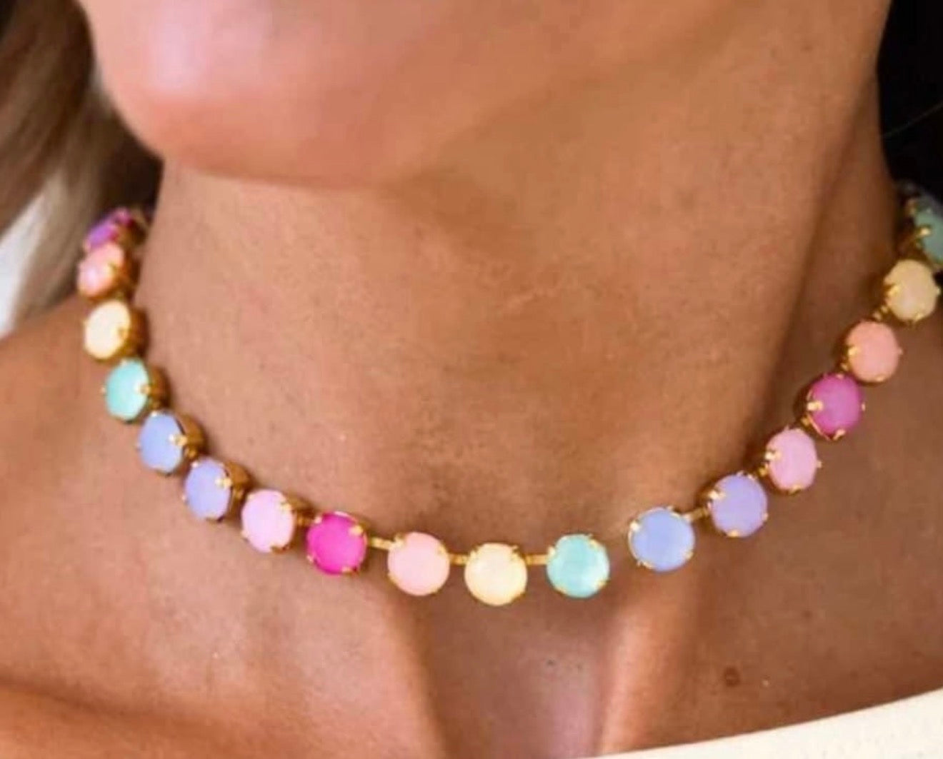 Oakland Necklace in White Opal Multi